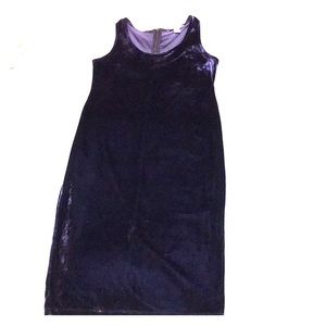 Blue velvet midi dress
